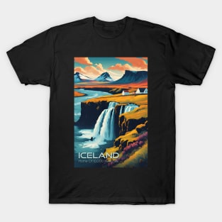 Iceland Modern Travel Poster Advert T-Shirt